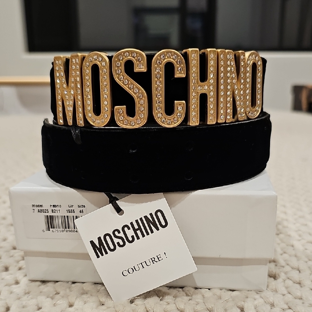 Moschino Black and Gold Belt